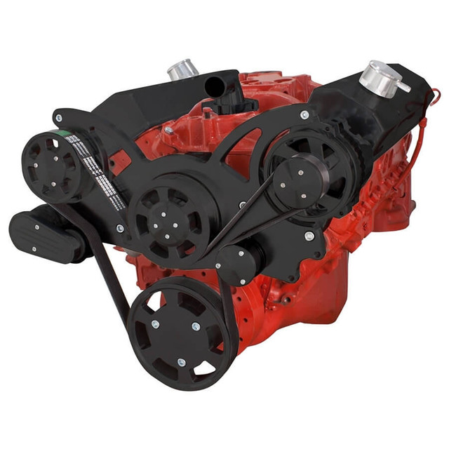 CVF Racing - CVF Chevy Small Block Serpentine System with Alternator Only (All Inclusive) - Black - Image 1