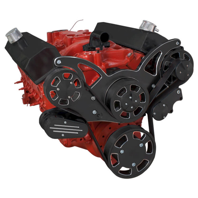 CVF Racing - CVF Chevy Small Block Serpentine System with Alternator Only (All Inclusive) - Black Diamond - Image 1