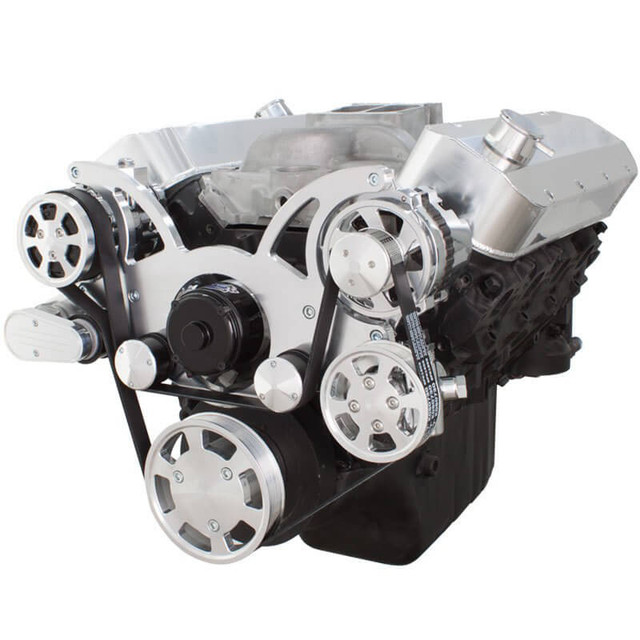 CVF Racing - CVF Chevy Big Block Serpentine System with AC, Power Steering & Alternator with Electric Water Pump (All Inclusive) - Polished - Image 1