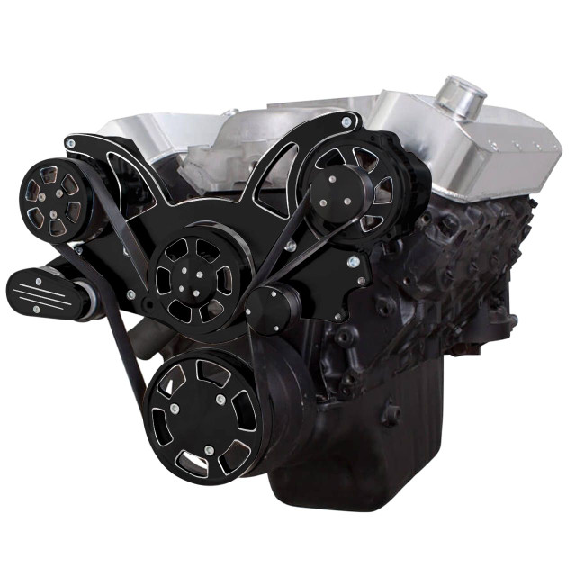 CVF Racing - CVF Chevy Big Block Serpentine System with AC & Alternator (All Inclusive) - Black Diamond - Image 1