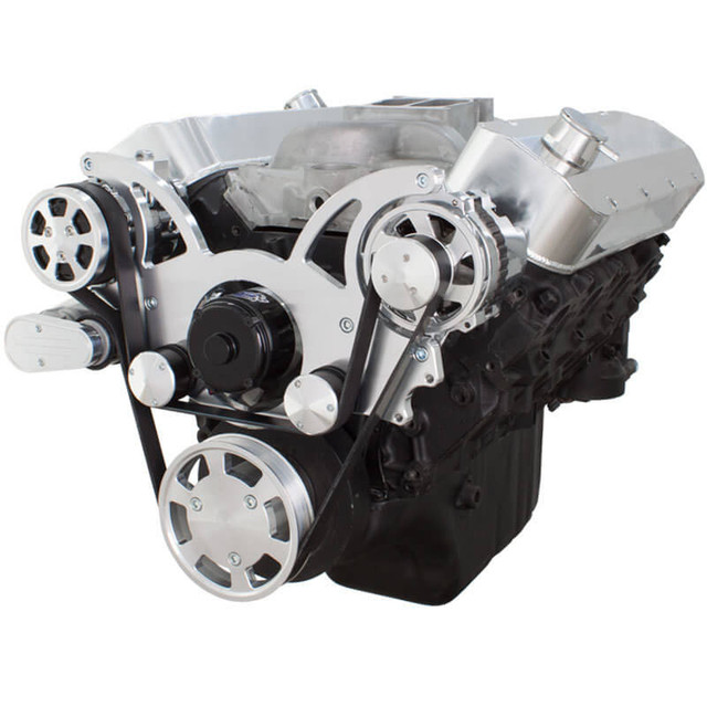 CVF Racing - CVF Chevy Big Block Serpentine System with AC & Alternator with Electric Water Pump (All Inclusive) - Polished - Image 1