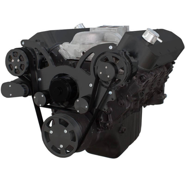 CVF Racing - CVF Chevy Big Block Serpentine System with AC & Alternator with Electric Water Pump (All Inclusive) - Black - Image 1