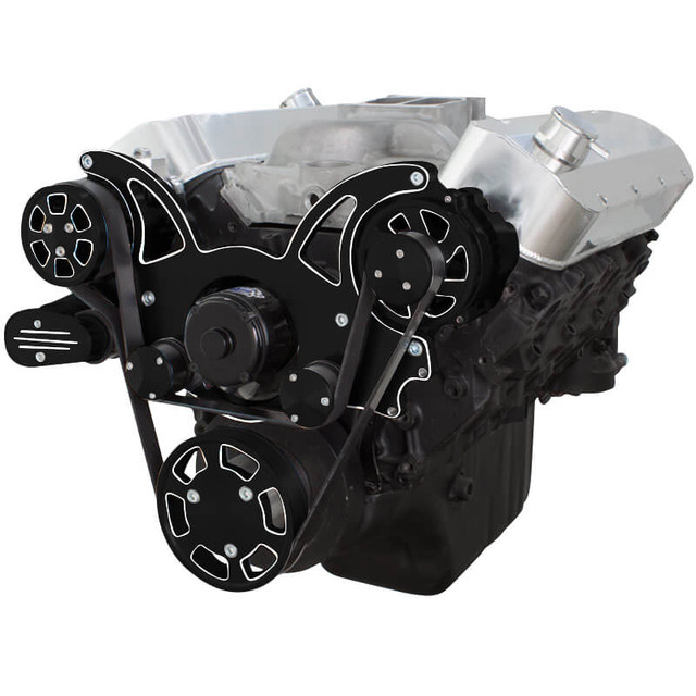 CVF Racing - CVF Chevy Big Block Serpentine System with AC & Alternator with Electric Water Pump (All Inclusive) - Black Diamond - Image 1