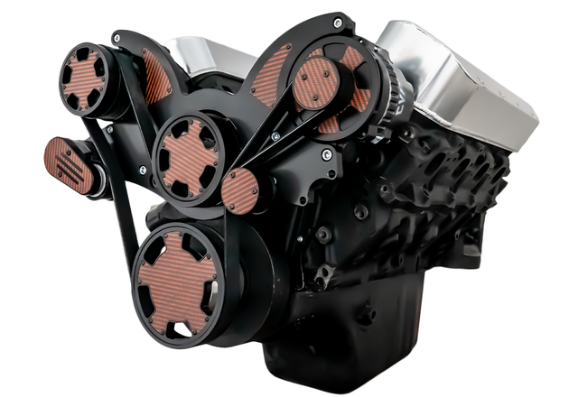 CVF Racing - CVF Chevy Big Block Serpentine System with AC & Alternator (All Inclusive) - Black W/ Carbon Fiber Inlay - Image 1