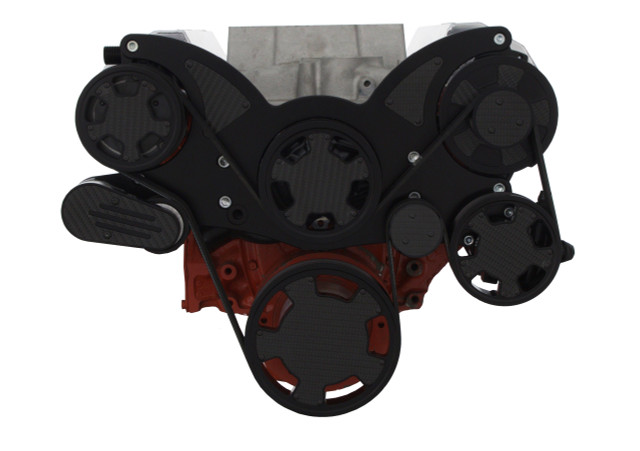 CVF Racing - CVF Chevy Big Block Serpentine System with Alternator Only (All Inclusive) - Black W/ Carbon Fiber Inlay - Image 1