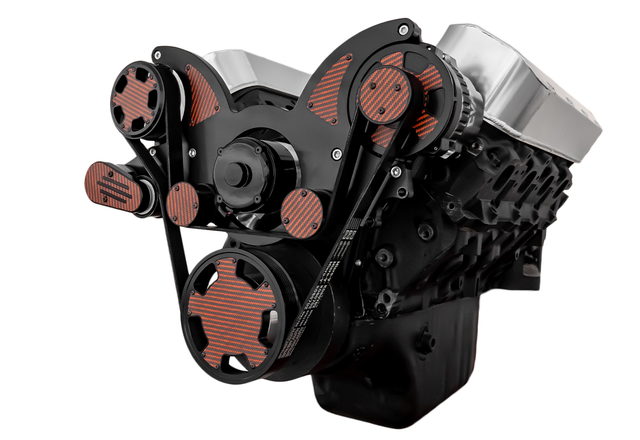 CVF Racing - CVF Chevy Big Block Serpentine System Alternator Only with Electric Water Pump (All Inclusive) - Black W/ Carbon Fiber Inlay - Image 1