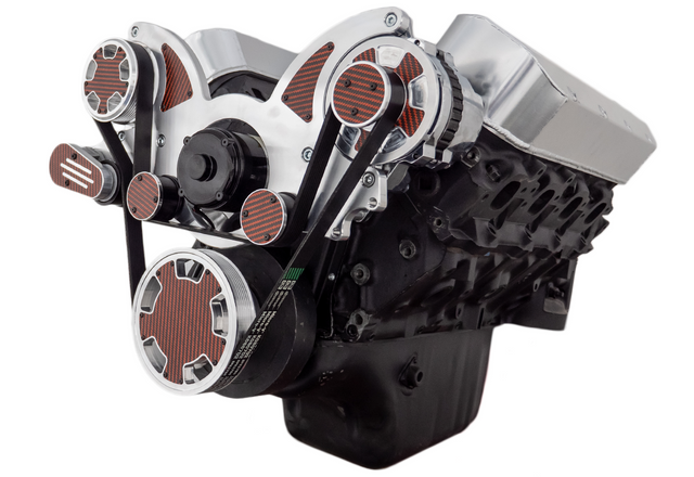 CVF Racing - CVF Chevy Big Block Serpentine System Alternator Only with Electric Water Pump (All Inclusive) - Polished W/ Carbon Fiber Inlay - Image 1