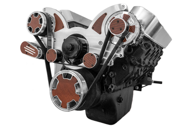 CVF Racing - CVF Chevy Big Block Serpentine System with AC & Alternator with Electric Water Pump (All Inclusive) - Polished W/ Carbon Fiber Inlay - Image 1