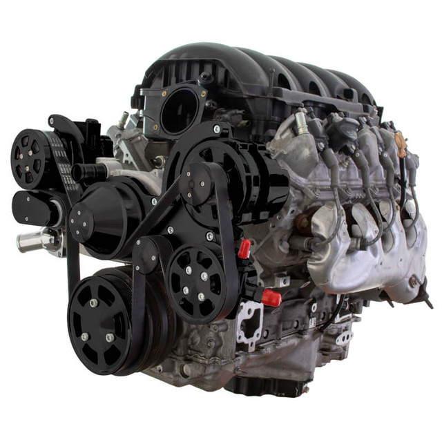 CVF Racing - CVF Chevy LT1 Gen V Serpentine System with AC, Power Steering & Alternator - Black (All Inclusive) - Image 1