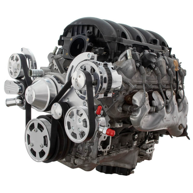 CVF Racing - CVF Chevy LT1 Gen V Serpentine System with Power Steering & Alternator - Polished (All Inclusive) - Image 1