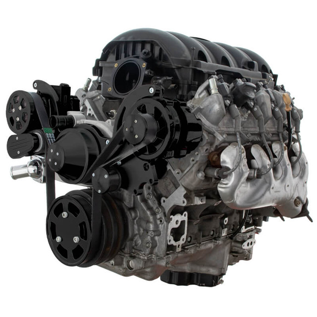 CVF Racing - CVF Chevy LT1 Gen V Serpentine System with AC & Alternator - Black (All Inclusive) - Image 1