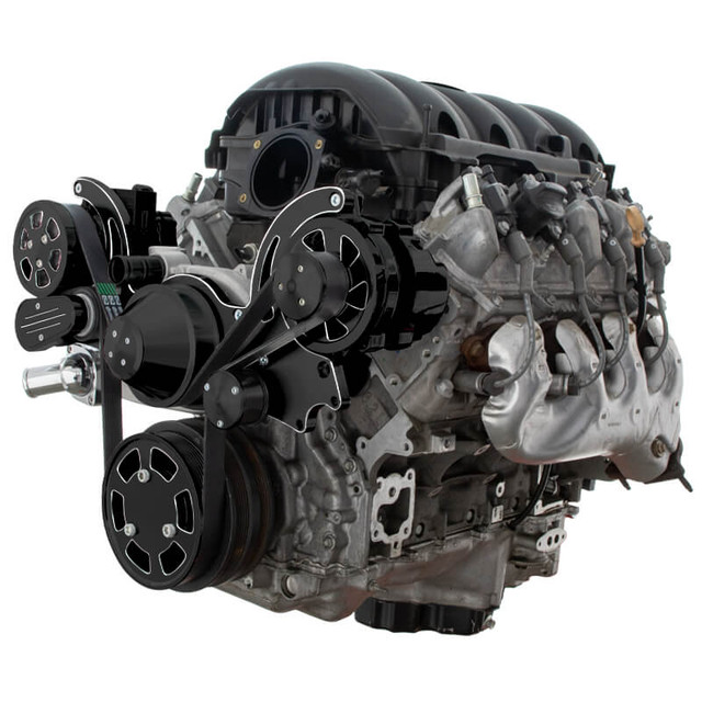 CVF Racing - CVF Chevy LT1 Gen V Serpentine System with AC & Alternator - Black Diamond (All Inclusive) - Image 1