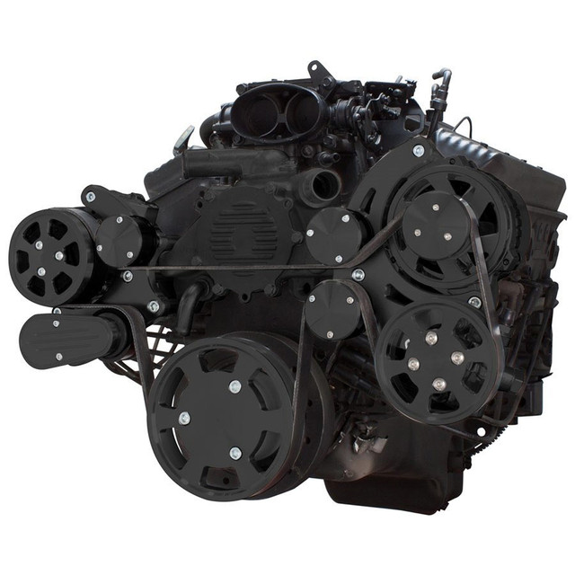 CVF Racing - CVF Chevy LT1 Gen II Serpentine System with AC, Power Steering & Alternator - Black (All Inclusive) - Image 1