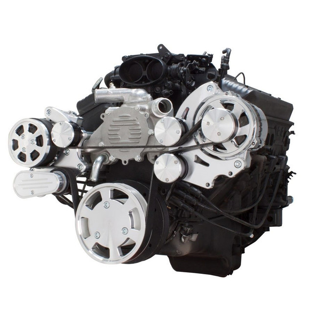 CVF Racing - CVF Chevy LT1 Gen II Serpentine System with AC & Alternator - Polished (All Inclusive) - Image 1