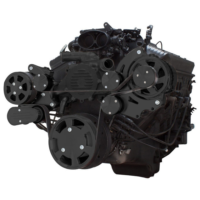 CVF Racing - CVF Chevy LT1 Gen II Serpentine System with AC & Alternator - Black (All Inclusive) - Image 1