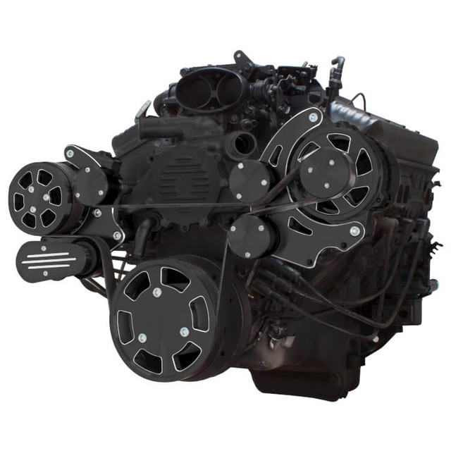 CVF Racing - CVF Chevy LT1 Gen II Serpentine System with AC & Alternator - Black Diamond (All Inclusive) - Image 1