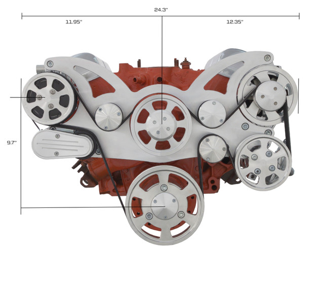 CVF Racing - CVF Chevy BBC 348 & 409 Serpentine System with AC, PS, and ALT - Black Diamond (All Inclusive) - Image 1