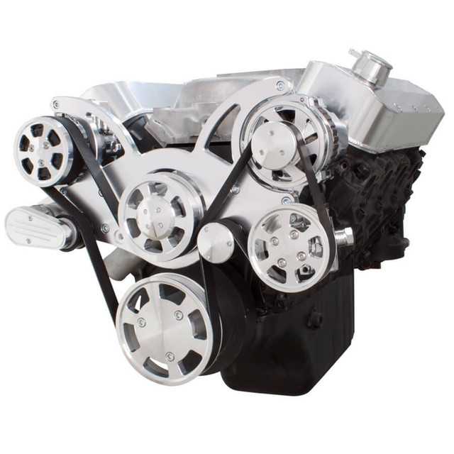 CVF Racing - CVF Chevy BBC Gen VI Serpentine System with AC, Power Steering & Alternator - Polished (All Inclusive) - Image 1