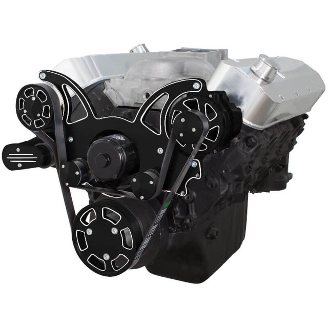 CVF Racing - CVF Chevy BBC Gen VI Serpentine System with Alternator Only with Electric Water Pump - Black Diamond (All Inclusive) - Image 1