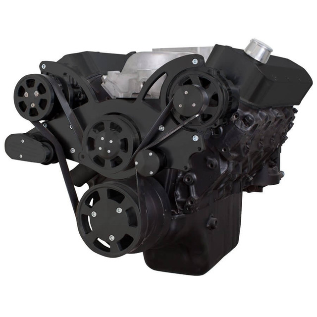 CVF Racing - CVF Chevy BBC Gen VI Serpentine System with AC & Alternator - Black (All Inclusive) - Image 1