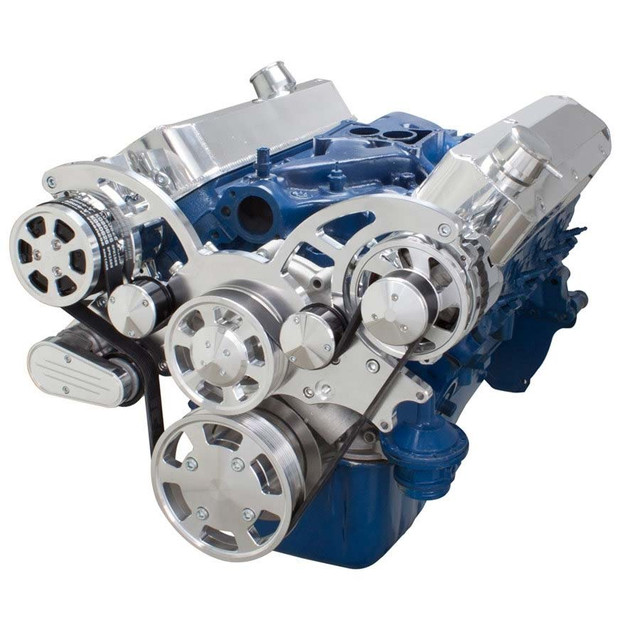 CVF Racing - CVF Ford SBF 289, 302 & 351W Serpentine System with AC & Alternator - Polished (All Inclusive) - Image 1