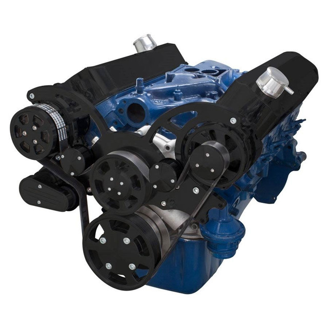 CVF Racing - CVF Ford SBF 289, 302 & 351W Serpentine System with AC & Alternator - Black (All Inclusive) - Image 1