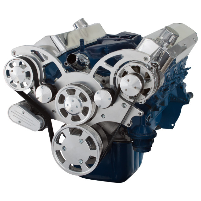 CVF Racing - CVF Ford SBF 289, 302 & 351W Serpentine System with AC & Alternator - Polished (All Inclusive) - Image 1