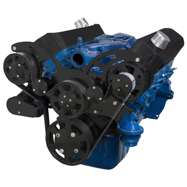 CVF Racing - CVF Ford SBF 289, 302 & 351W Serpentine System with AC & Alternator - Black (All Inclusive) - Image 1