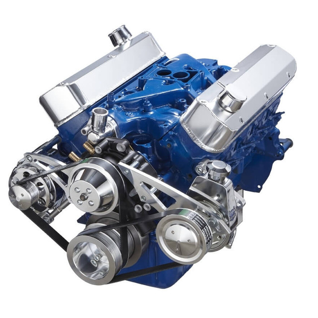 CVF Racing - CVF Ford SBF 289, 302 & 351W Serpentine Conversion with Alternator & Power Steering - Polished - Image 1