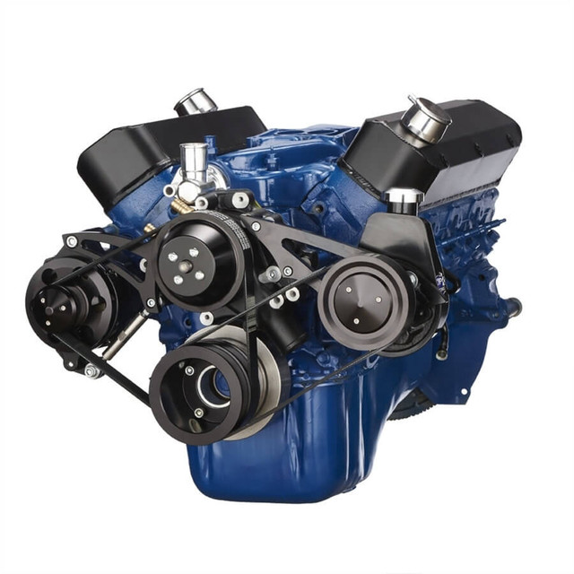 CVF Racing - CVF Ford SBF 289, 302 & 351W Serpentine Conversion with Alternator & Power Steering - Black - Image 1