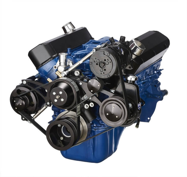 CVF Racing - CVF Ford SBF 289, 302 & 351W Serpentine Conversion with Alternator, Power Steering & A/C - Black - Image 1