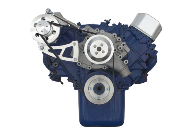 CVF Racing - CVF Ford BBF 429 & 460 Serpentine Conversion System with High Mount Alternator Only Bracket, For High Flow Water Pump - Polished - Image 1