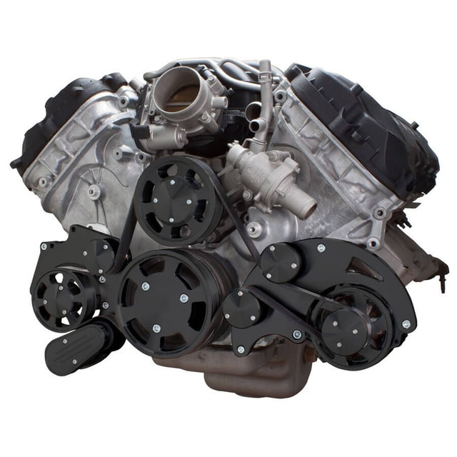 CVF Racing - CVF Ford Coyote 5.0L Serpentine System with Alternator Only, High Flow Water Pump - Black (All Inclusive) - Image 1