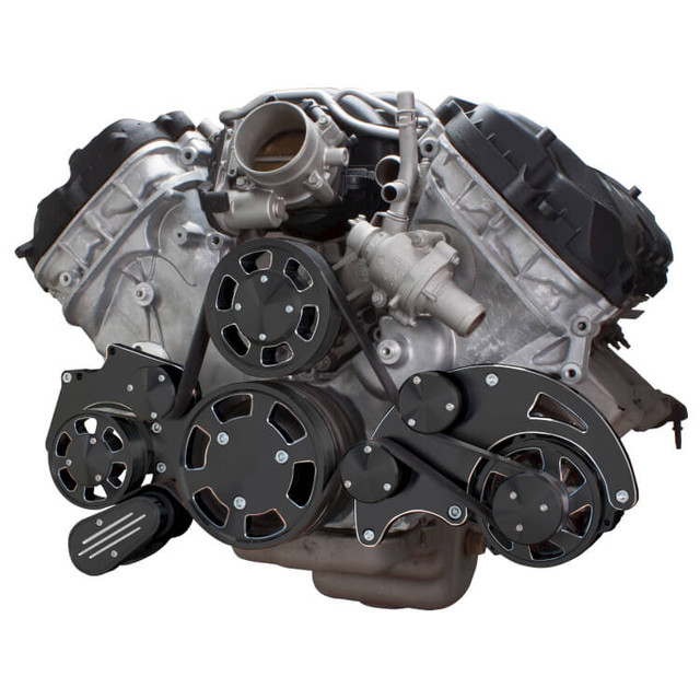 CVF Racing - CVF Ford Coyote 5.0L Serpentine System with Alternator Only, High Flow Water Pump - Black Diamond (All Inclusive) - Image 1