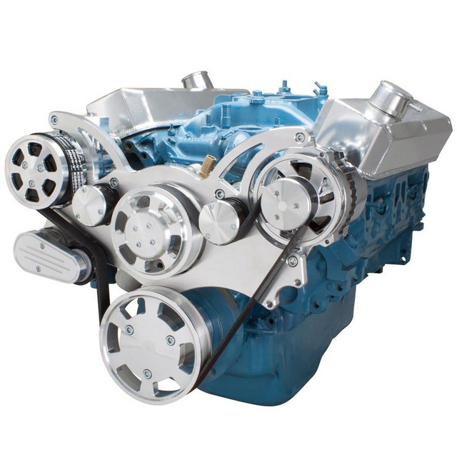 CVF Racing - CVF SBM Serpentine System with AC & Alternator For High Flow Water Pump - Polished (All Inclusive) - Image 1