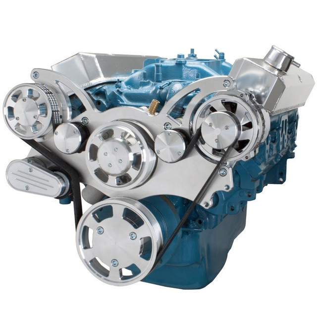 CVF Racing - CVF SBM Serpentine System with Alternator Only For High Flow Water Pump - Polished (All Inclusive) - Image 1