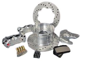 Aerospace Components - Aerospace Chevy Small GM 10/12 Bolt Housing Ends 4 Piston Rear Drag Disc Brakes For Aftermarket Housing Ends (5 Lug) - 1/2" Studs - Image 1