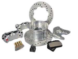 Aerospace Components - Aerospace Olds/ Pontiac Housing Ends 4 Piston Heavy Duty Rear Drag Disc Brakes (5 Lug) - 1/2" Studs - Image 1