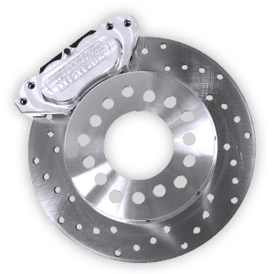 Aerospace Components - Aerospace 8.8 Ford Housing Ends 4 Piston Heavy Duty Rear Drag Disc Brakes With Stock C-Clip Axles - 5/8" Stud Factory ABS - Image 1