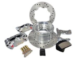 Aerospace Components - Aerospace Small GM Aftermarket 10/12 Bolt Housing Ends 4 Piston Heavy Duty Rear Drag Disc Brakes - 5/8" Studs - Image 1