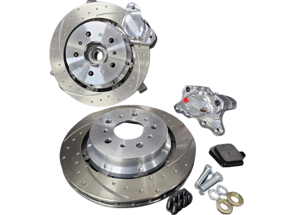 Aerospace Components - Aerospace BMW M3 G80 2021-2023 2 Piston Rear Pro Street Dimpled & Slotted Drag Disc Brakes - Image 1