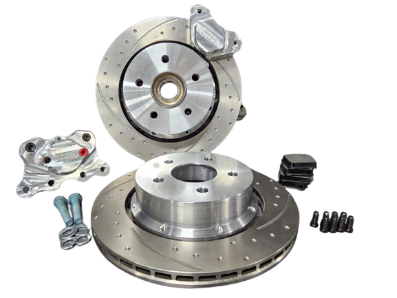 Aerospace Components - Aerospace Toyota Supra MK5 A90 2019-2023 2 Piston Rear Pro Street Dimpled & Slotted Drag Disc Brakes - Image 1