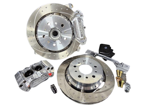 Aerospace Components - Aerospace BMW M3 G80 2021-2023 4 Piston Front Pro Street Dimpled & Slotted Drag Disc Brakes - Image 1