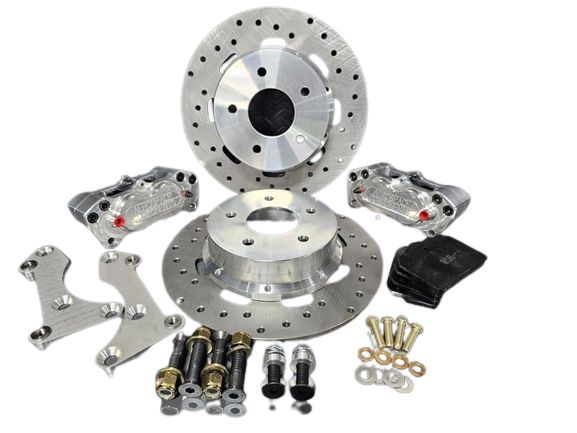 Aerospace Components - Aerospace Nissan 370Z / Infiniti Q50/Q60/Q70 4 Piston Rear Heavy Duty Drag Disc Brakes - Image 1