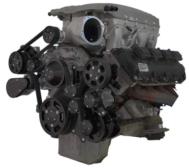 CVF Racing - CVF Wraptor Gen III Hemi Engine Whipple 3.0L Serpentine Bracket System with AC, Power Steering and Alternator - Black (All Inclusive) - Image 1