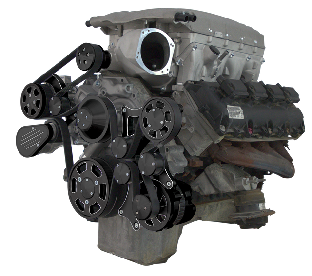 CVF Racing - CVF Wraptor Gen III Hemi Engine Whipple 3.0L Serpentine Bracket System with AC, and Alternator - Black Diamond (All Inclusive) - Image 1