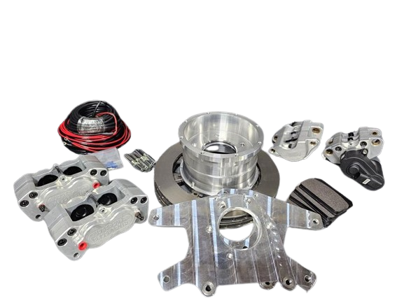 Aerospace Components - Aerospace Pro-Street 4 Piston Rear Disc Brakes For Lamb, Symmetrical Housing Ends W/ Parking Brake - 1/2" Studs - Image 1