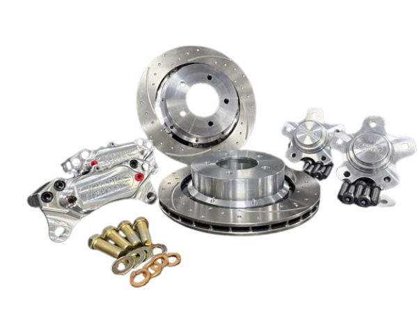 Aerospace Components - Aerospace Dodge Durango/Dakota 2003-2004 4 Piston Front Pro-Street Dimpled & Slotted Disc Brakes - Image 1