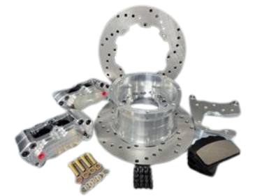 Aerospace Components - Aerospace 4 Piston Heavy Duty Rear Drag Disc Brakes For Small GM 10/12 Bolt Housing Ends - 5/8" Studs - Image 1