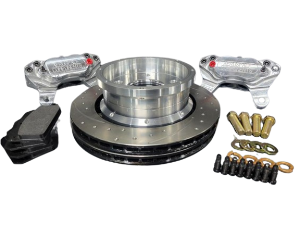 Aerospace Components - Aerospace GM CTS 15-19 / Camaro 16-22 4 Piston Pro Street Dimpled & Slotted Front Drag Disc Brakes - Image 1